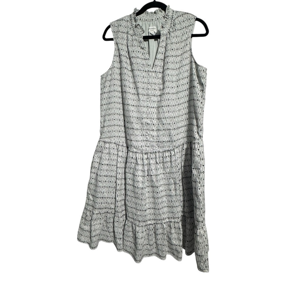 Hudson North The Picnic Linen Tier Dress Size Large Laganlook Pockets